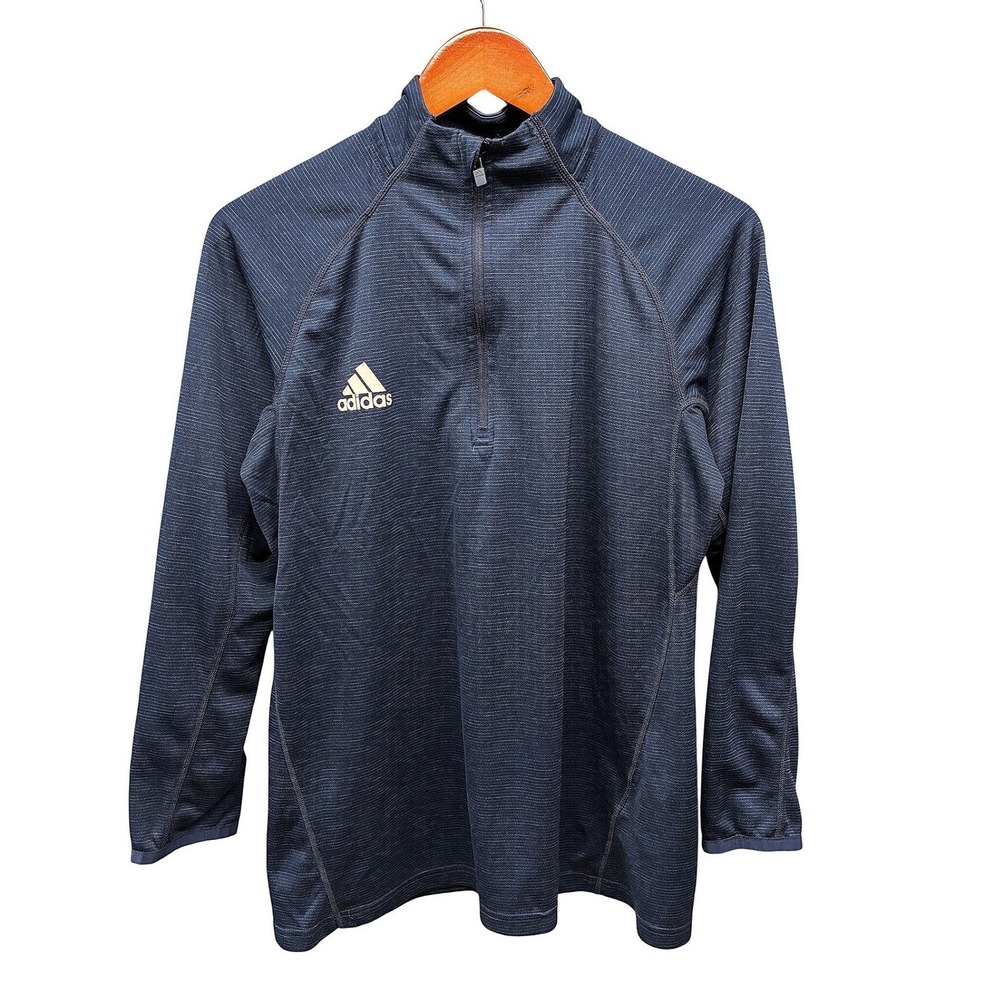 Adidas Quarter Zip Pullover Shirt Mens L Navy Blue Activewear Golf Athleisure